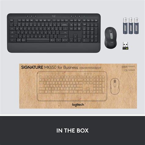 Logitech Signature Mk650 Combo For Business Full Size Wireless Keyboard And Mouse Bundle With