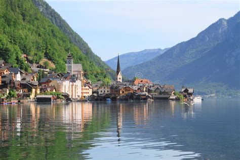 Hallstatt town and lake stock photo. Image of landscape - 24325302