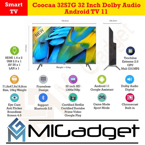 Coocaa 40S7G Android TV 11 Dolby Audio 40 Inch Full HD LED TV Mi