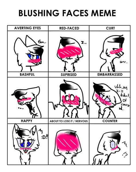 Blushing Faces Meme By Shadewingwarriors On Deviantart