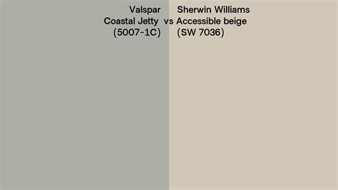 Valspar Coastal Jetty 5007 1c Vs Sherwin Williams Accessible Beige Sw 7036 Side By Side