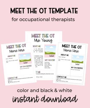 Meet The OT Handout Occupational Therapist Editable Printable PDF