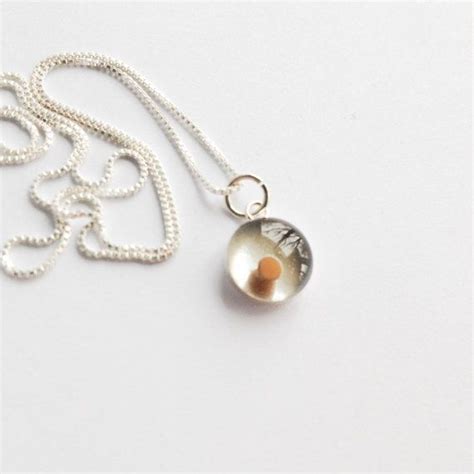 Mustard Seed Necklace Teeny Tiny Round Sterling Silver Resin Etsy