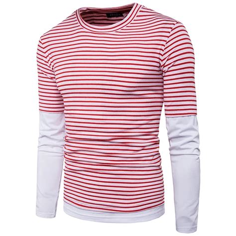 Striped T Shirt Men 2017 Spring Autumn Long Sleeve Mens T Shirts Casual