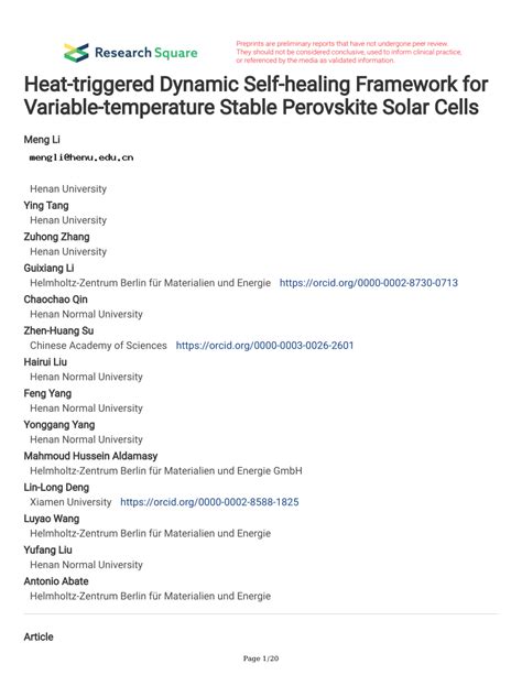 Pdf Heat Triggered Dynamic Self Healing Framework For Variable