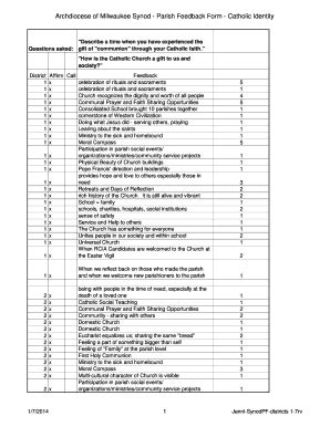 Fillable Online Archmil Archdiocese Of Milwaukee Synod Parish