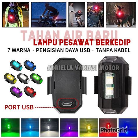 Jual COD LAMPU LED KEDIP SEPEDA MOTOR MOBIL LAMPU LED USH MODEL PESAWAT