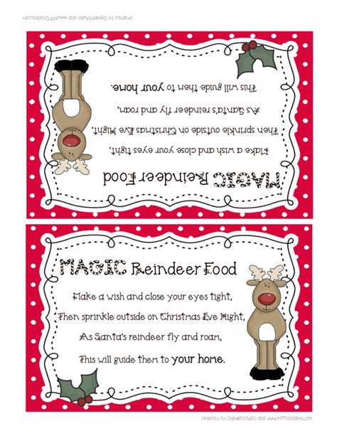 Reindeer Food Poem Printables