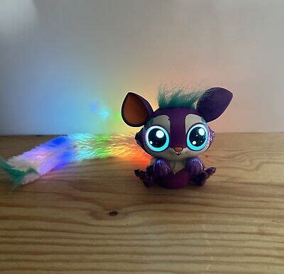 Mattel Lil Gleemerz Works Amiglow Loomur Furry Purple Tail Light Up