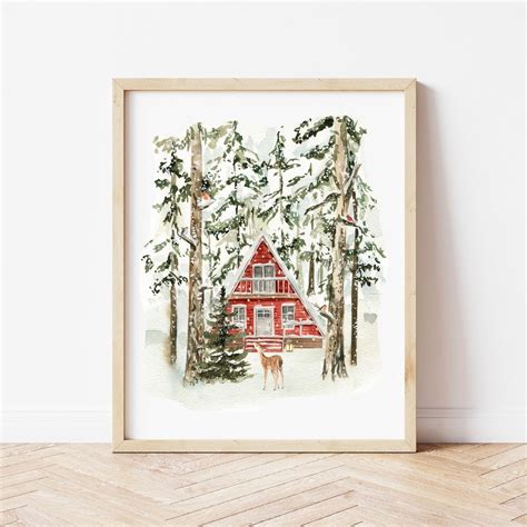 Winter Forest Print, Holiday Wall Art, Christmas Printable, Christmas ...