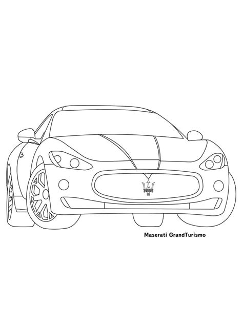 Maserati Car Front Coloring Book To Print And Online