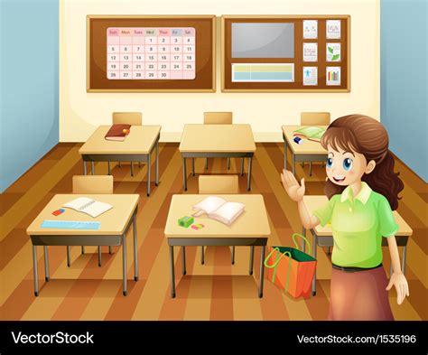 A teacher inside the classroom Royalty Free Vector Image