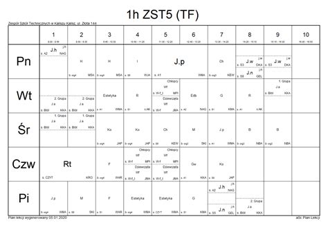 Plan Lekcji Po Zmianach Technikum Im św Józefa