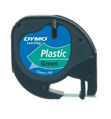 DYMO Ruban LETRATAG Noir Plastique Vert 12 mm x 4 m S0721640 livré