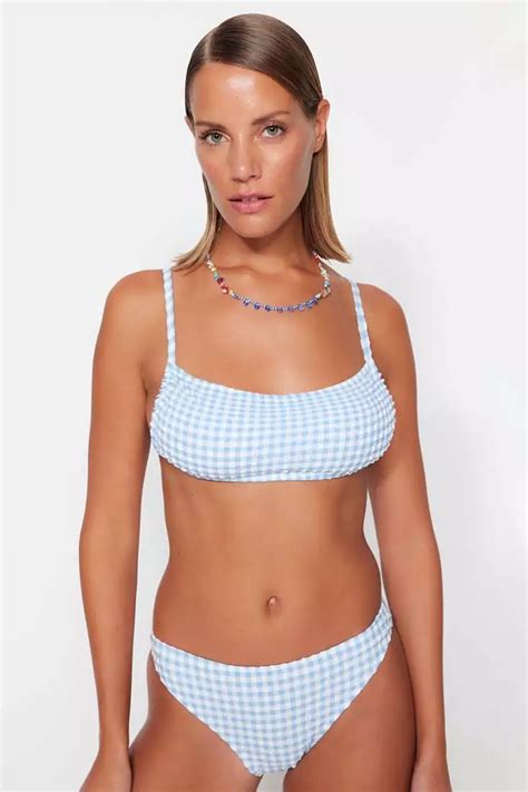 Buy Trendyol Gingham Textured Bikini Top Online Zalora Philippines