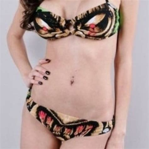 Iron Fist Swim Iron Fist Tiki Bikini Swimsuit Pinup Rockabilly L