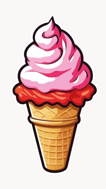 Premium Vector Delicious Pink Ice Cream Cone