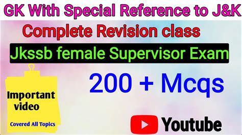 Gk With Special Reference To Jammu Kashmir Mcqs Revision For