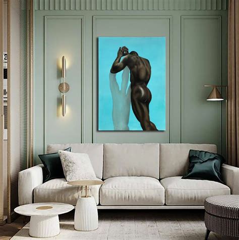 Male Nude Oil Painting Naked Man Nude Original Art Herb Ritts Art