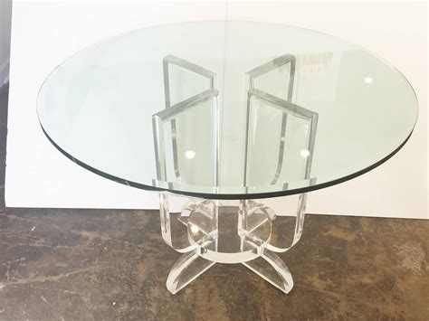 Lucite And Glass Round Dining Table At 1stdibs