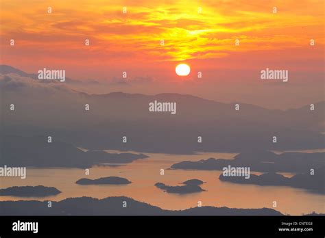 Mountain Sunrise in hong kong Stock Photo - Alamy