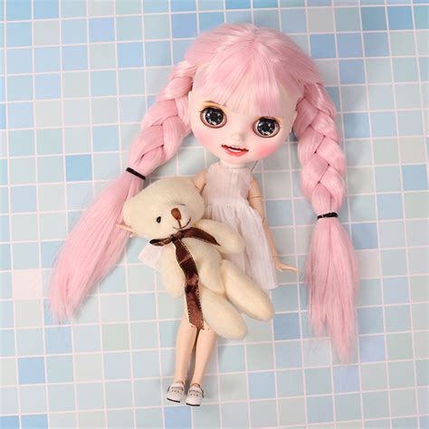 12 Factory Blythe 1 6 Bjd Long Pink Hair Custom Doll Matte Face Joints