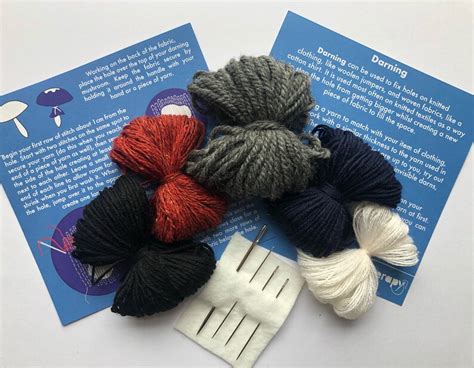 Darning Kit Knitwear Mending Kit Sustainable Wool Yarns Etsy Uk