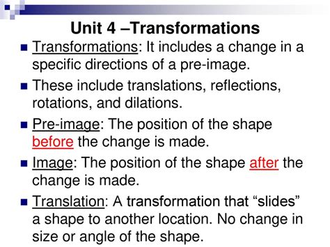 Transformations Translation Reflection Rotation And Dilations Ppt Download