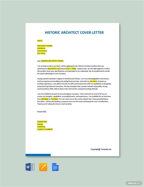 Architect Cover Letter Templates In Pdf Free Download