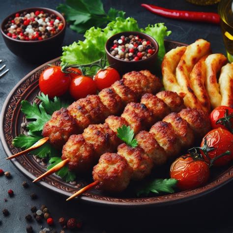 Premium Photo Shish Kebab On Skewers