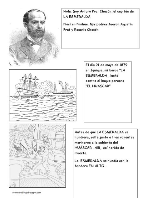 Arturo Prat Para Colorear Y Pintar Historia COLOREA TUS DIBUJOS