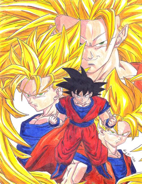 Goku Super Saiyan Forms by forbiddenharmony7 on DeviantArt