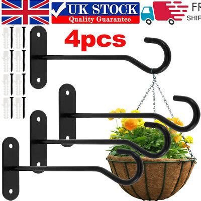 X Heavy Duty Garden Metal Hanging Basket Brackets Plant Hanger Hook