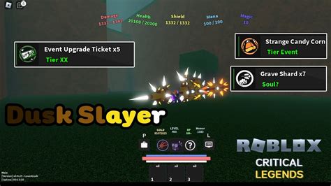 Roblox Critical Legends Class Candy Corn Greatsword T1 T4 Dusk