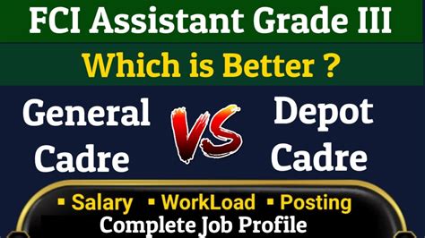 Fci Assistant Grade 3 General Vs Depo Cadre Fci Fci2022 Youtube