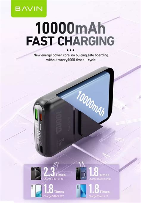 Buy Bavin Bavin Pc Mah W Fast Charging Portable Size