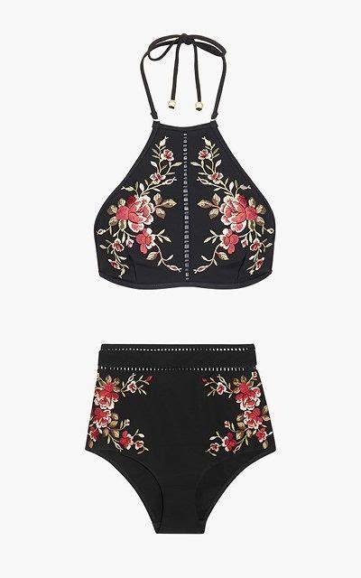 Zimmermann Sakura Floral Embroidery Halter Neck Bikini Top