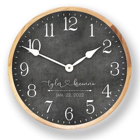 Personalized Wedding Clock Four Color Choices Large Wall Etsy