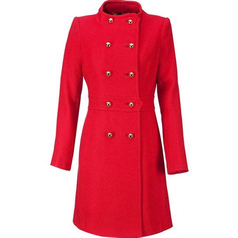 Milly Crimson Red Gold Button Coat 385 Found On Polyvore Vintage Red Dress Clothes Design Coat