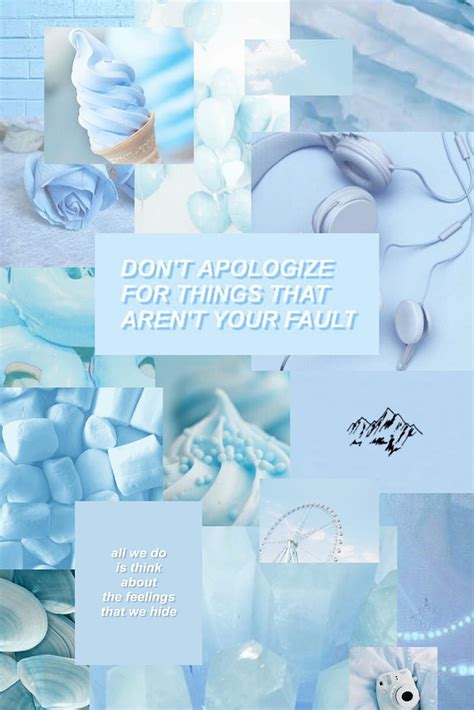 A Light Blue Collage Aesthetic Baby Blue Collage HD Phone Wallpaper