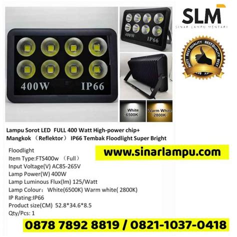 Lampu Sorot 400 Watt High Power LED Reflektor Mangkok