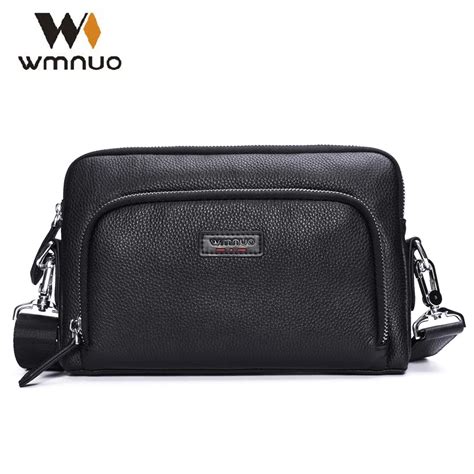 Wmnuo bolsa de ombro masculina de couro bovino legítimo bolsa