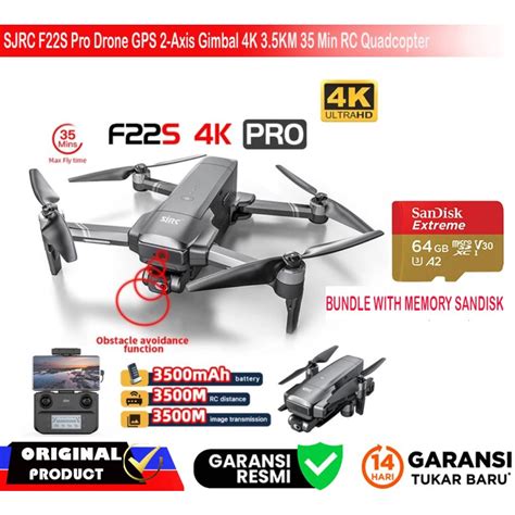 Jual SJRC F22S Pro Drone GPS 2 Axis Gimbal 4K 3 5KM 35 Min RC