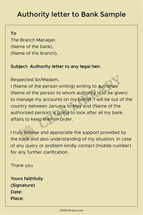 Authority Letter For Bank How To Write An Authority Letter For Bank