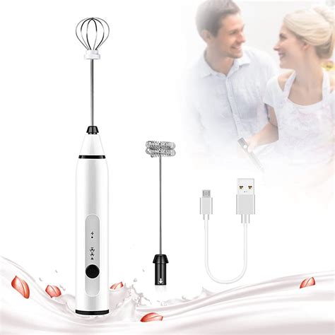 Silver Rechargeable Electric Milk Frother Handheld (3 Speeds) - Shop Australia