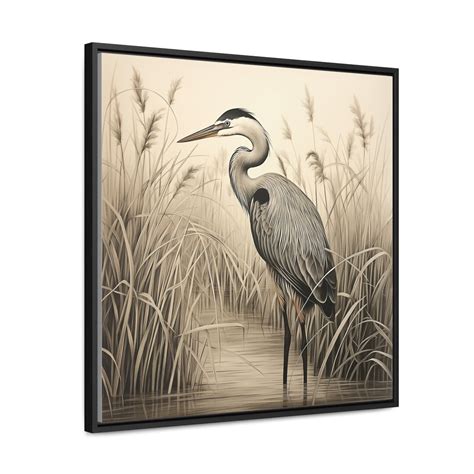 Great Blue Heron Print Gallery Canvas Wraps, Square Frame - Etsy