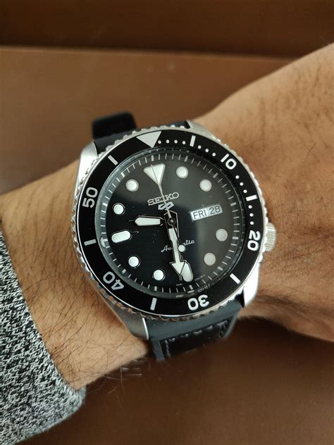 First Real Watch Seiko 5 With Leather Resin Strap Rseiko