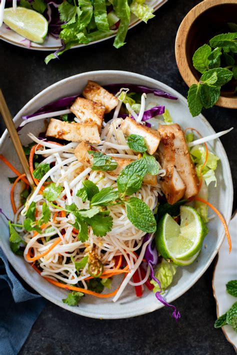 Teriyaki Tofu And Rice Noodle Salad This Savory Vegan