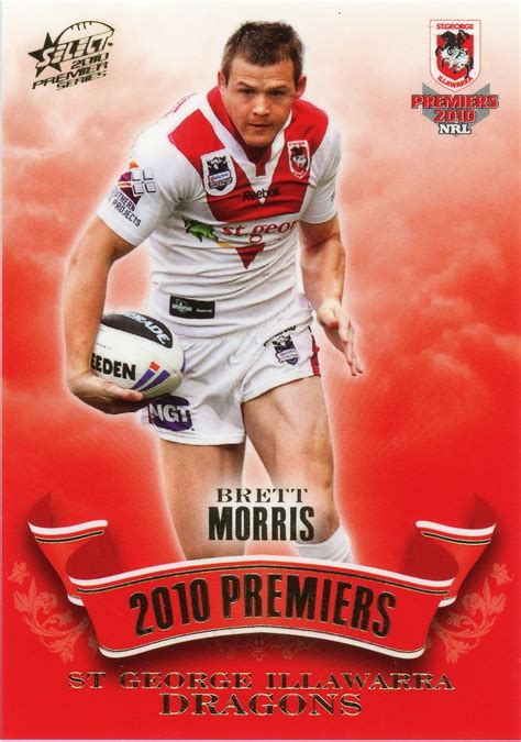 2010 Nrl Premiers Set Pc03 Brett Morris St George Dragons Gold