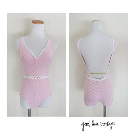 80s Swimsuit Bathing Suit 1980s Leotard One Piece Bodysuit Small Pink